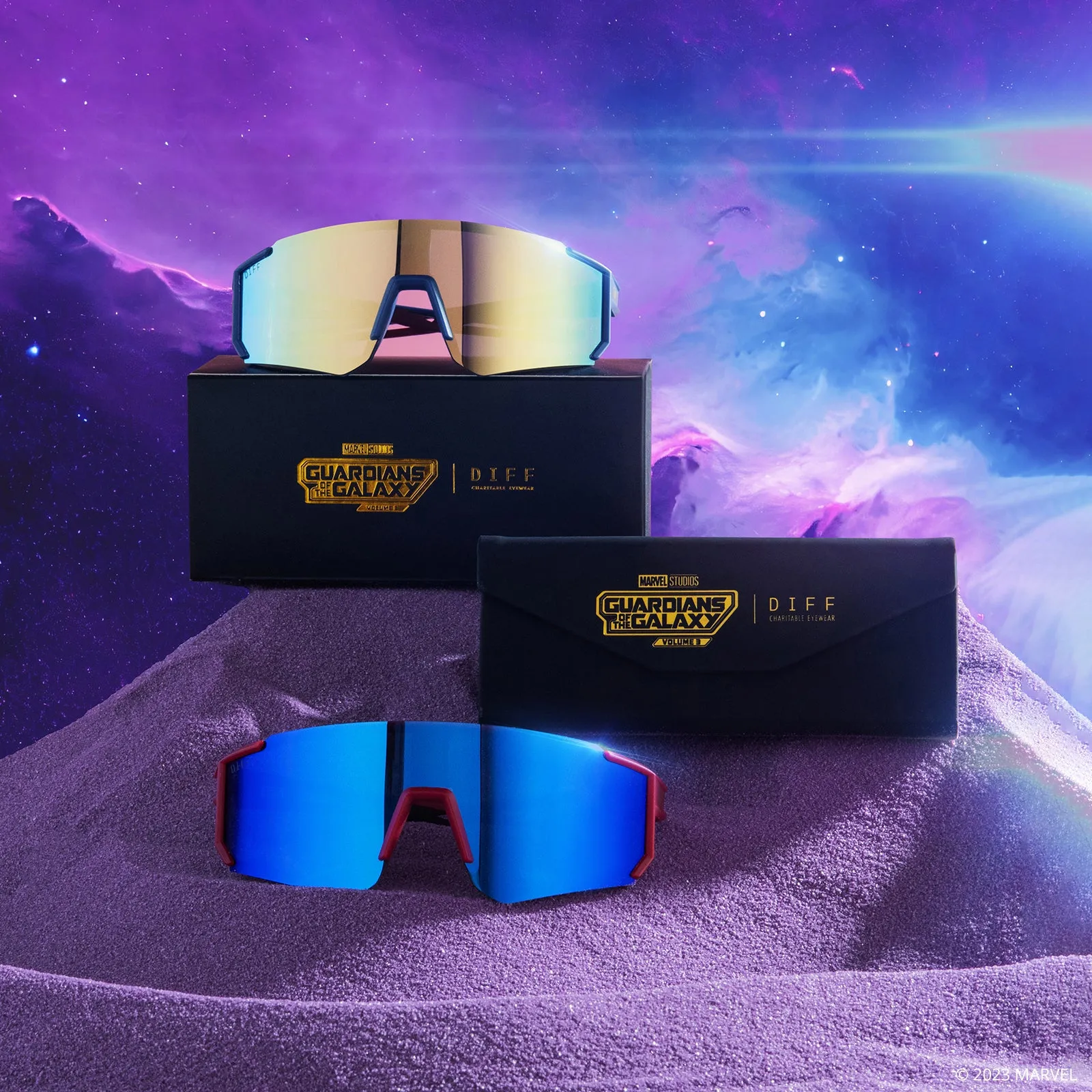 TEAM SUIT - CELESTIAL BLUE/RED   GALACTIC GOLD MIRROR   POLARIZED SUNGLASSES