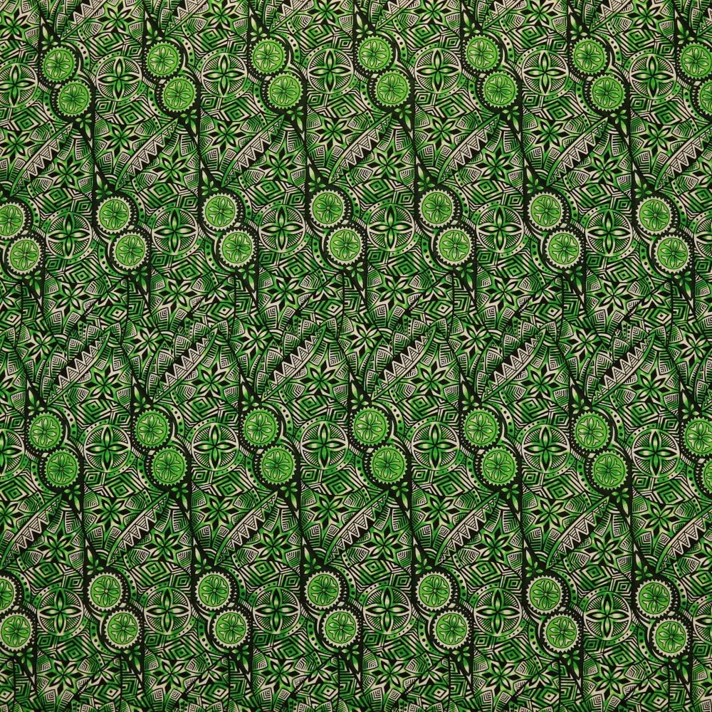 Traditional Polynesian Fijian Print Fabric | Cotton Light Barkcloth