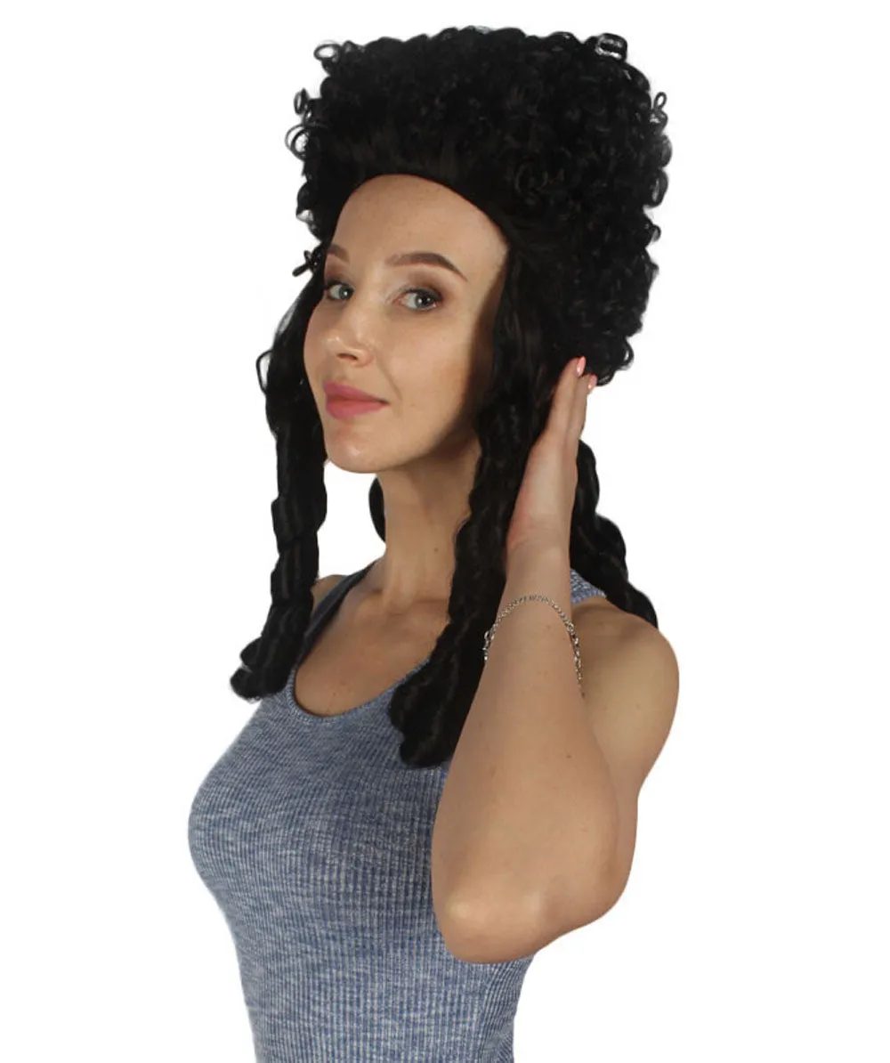 Women's Colonial Historical Wig Black | Premium Breathable Capless Cap