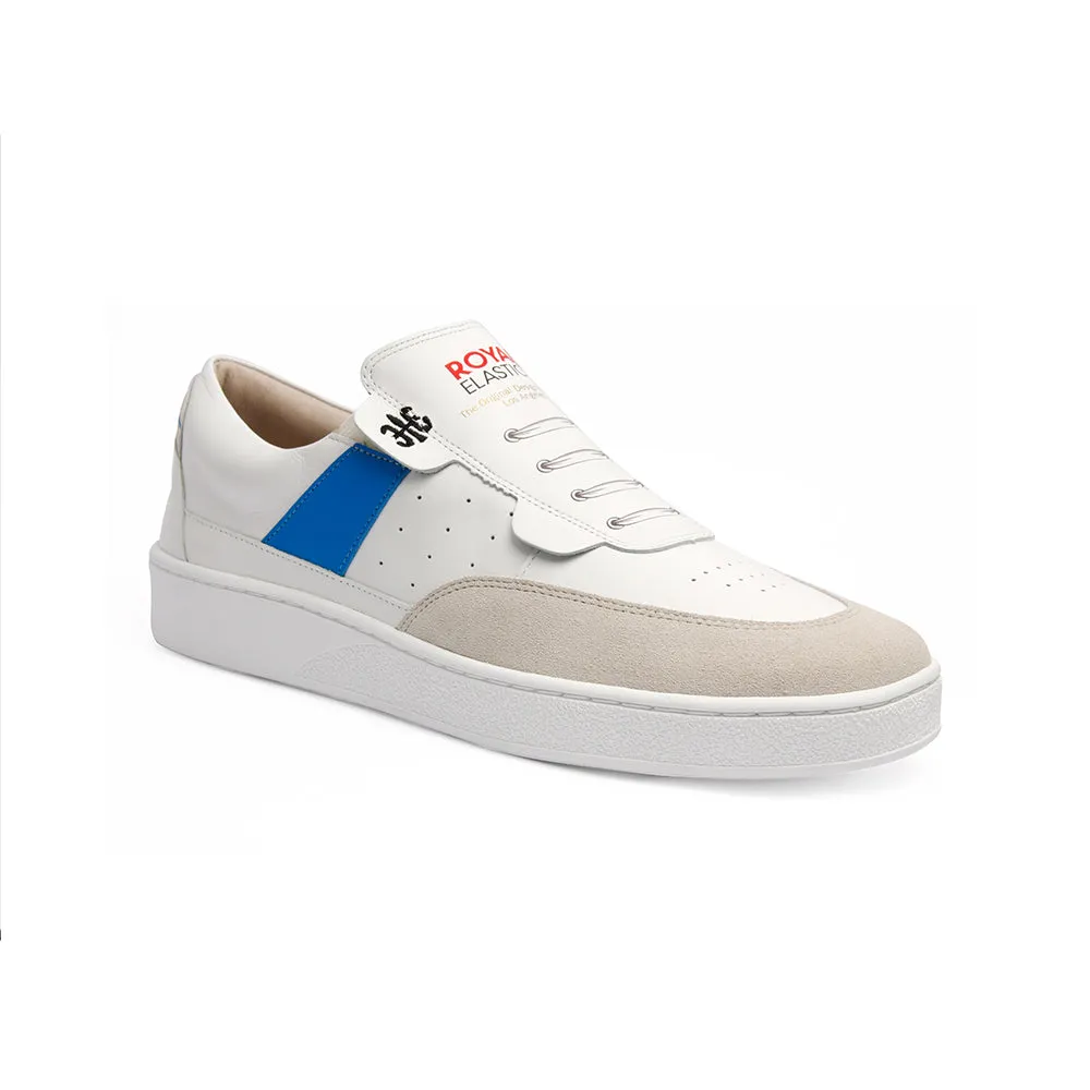 Women's Pastor White Blue Leather Sneakers 91891-005