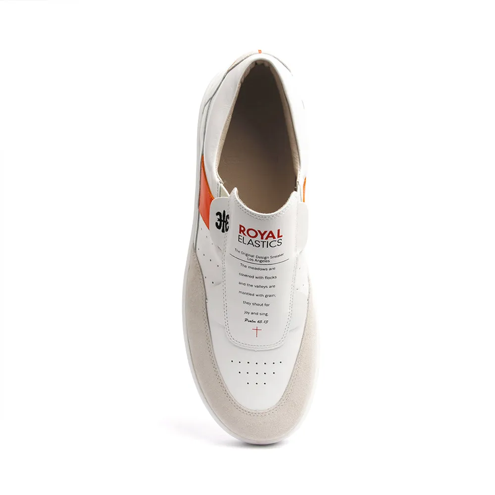 Women's Pastor White Orange Leather Sneakers 91891-002