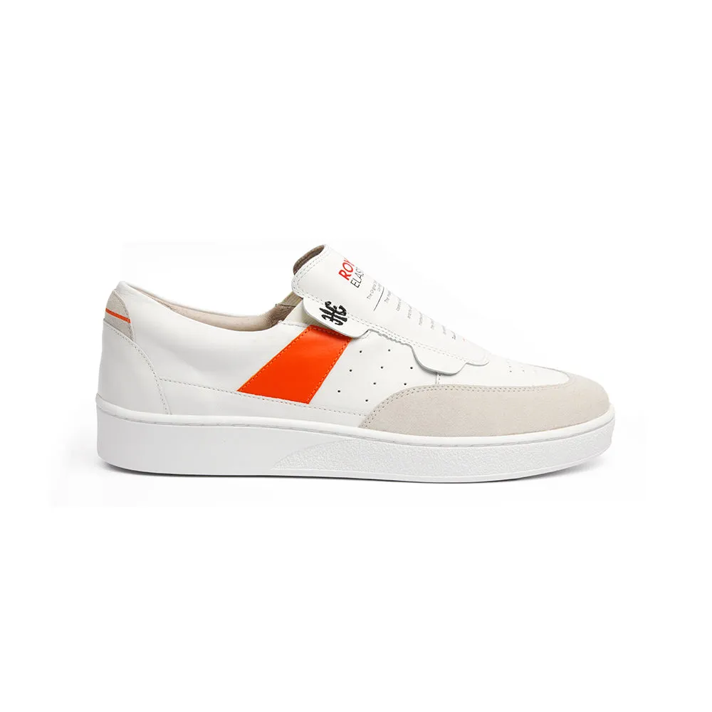 Women's Pastor White Orange Leather Sneakers 91891-002