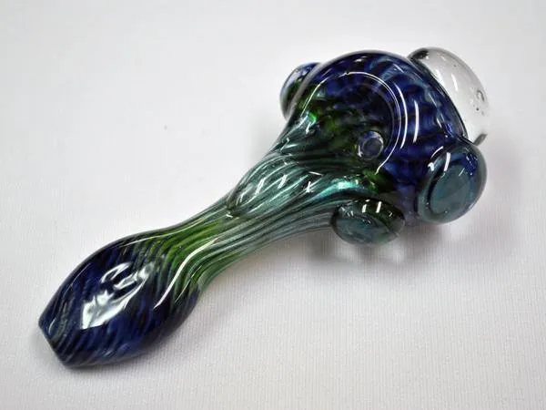 Worked Raked Glass Pipe with Magnification Beads