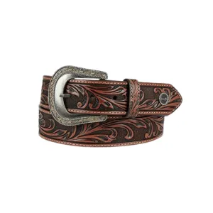 Wrangler Dusty Leather Belt - Coffee/Chestnut