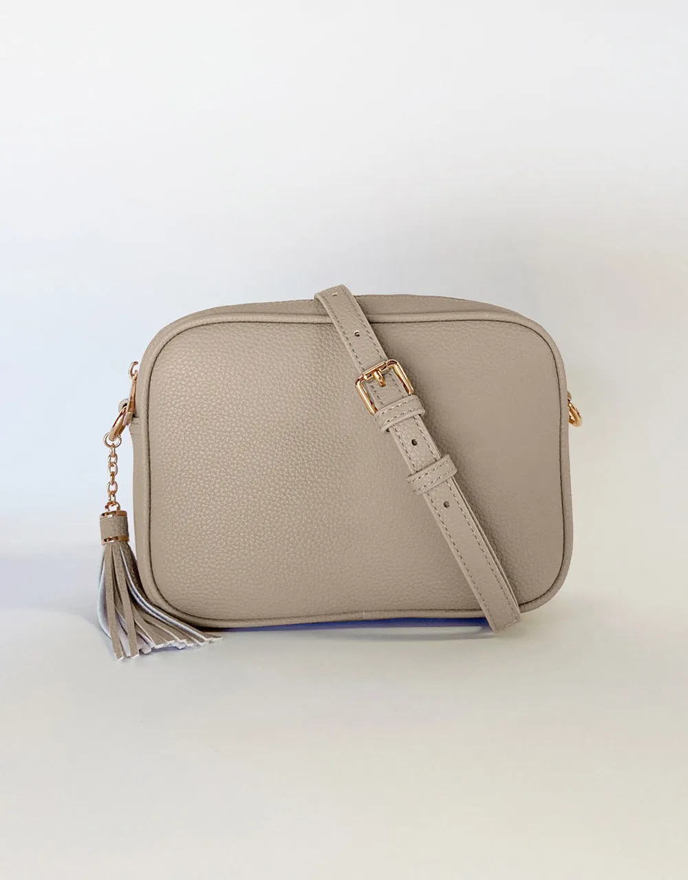 Zoe Crossbody Bag - Stone/Blue Tan Stripe